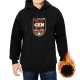 Black hoodie with Gen X error tutorial artwork design