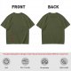 Oversized Olive Green T-Shirt with Red Stamp Detail