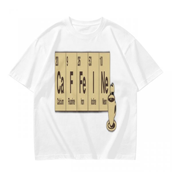 Olive Green T-Shirt With Periodic Table Caffeine Graphic