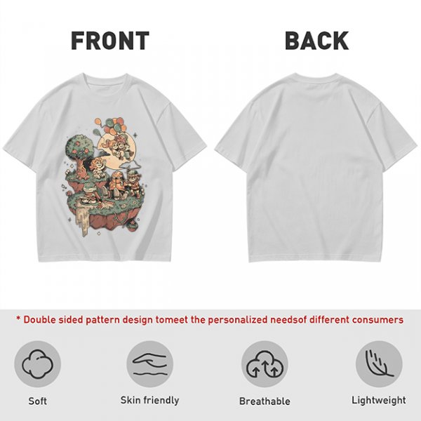 Olive T-Shirt With Whimsical Floating Island Children Art Print