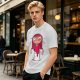 Olive Green T-Shirt With Creepy Cartoon Girl Print