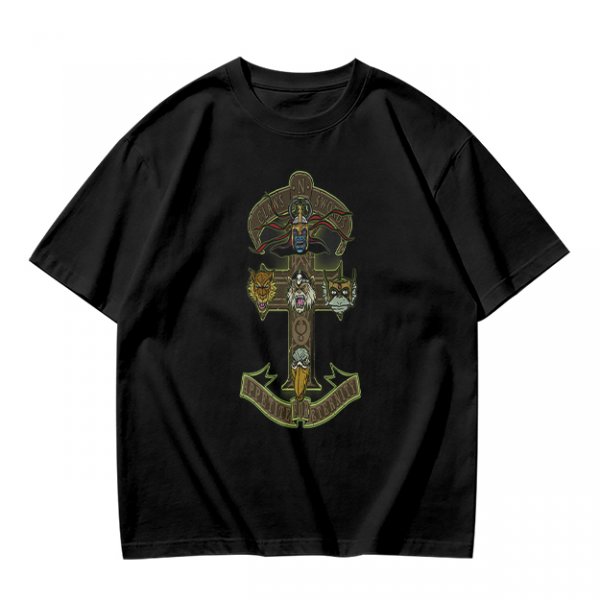 Olive Graphic T-Shirt With Anchor And Animal Head Emblem Print
