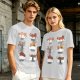 Olive green t-shirt with sushi cat illustrations