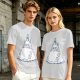 Olive T-shirt with Totoro in Snow and Small Blue Creature Print