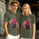 Olive T-shirt with a potion bottle holding a black cat that says don't open evil inside do it