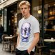 Olive T-Shirt With Moonlit Pirate Ship And Silhouette Figure Print