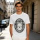 Olive t-shirt with 'Embrace the Existential Dread' screaming cat graphic