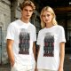 Olive T-Shirt With Final Fantasy Christmas Themed Pixel Art Print