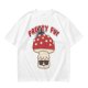 Olive green graphic t-shirt with 'Pretty Fly' and cool mushroom print