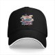 Black Baseball Cap With Anime Pirate Ship Graphic