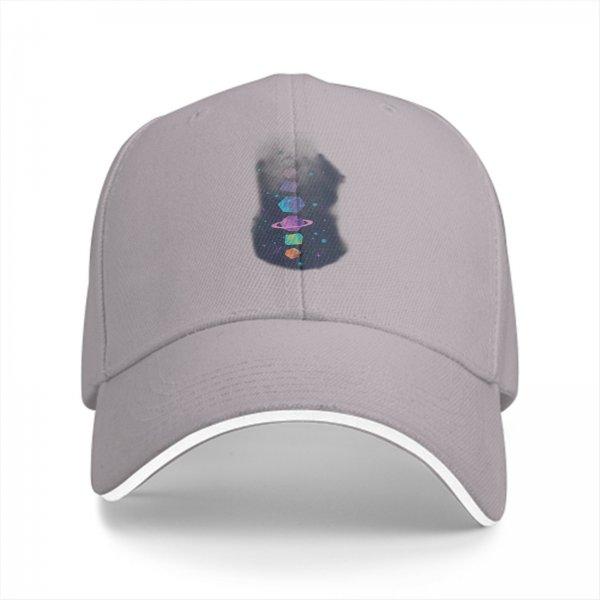 Black Baseball Cap With Galaxy Dice Print For Tabletop Gaming Fans