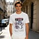 Olive t-shirt with angry gaming wolf graphic and funny apology text