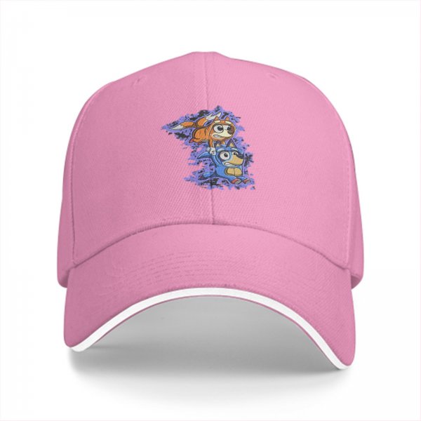 Black Baseball Cap With Cartoon Dog Characters Graphic