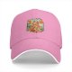 Black Baseball Cap with Retro Sunset Tiny Drinks Fruit Graphic