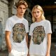 Olive Green T-Shirt With Detailed Monster Dragon Print