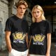 Olive T-Shirt with Happy Raised Paw Cat and 'NOTHING' Print