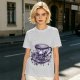 Olive T-shirt with Gothic Skull Teacup and Roses Print