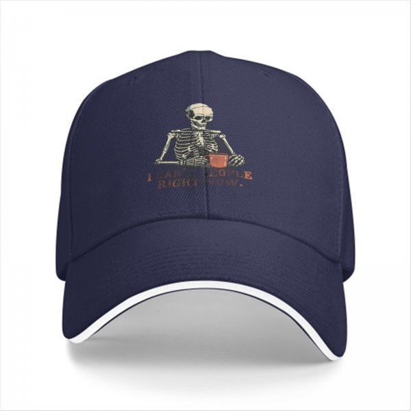 Skeleton Holding Coffee Cap I Can't People Right Now