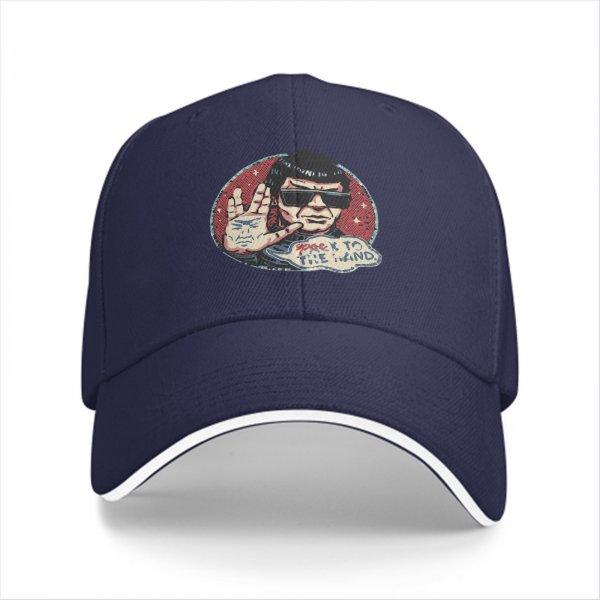 Black baseball cap with Spock graphic and 'Spock to the Wind' print