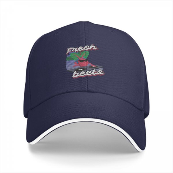 Black baseball cap with Fresh Beets turntable graphic