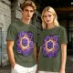 Olive T-Shirt With Glowing Dungeons & Dragons Dice Set Art