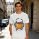 Olive Green T-Shirt With Stylized Beer Mug Graphic Print