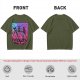 Olive T-Shirt With Neon Cyberpunk Warrior Women Graphic