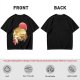 Olive t-shirt with Japanese cat bus and sun graphic