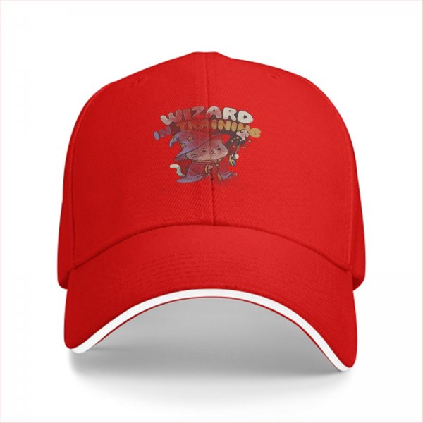 Wizard In Training Cat Graphic Black Baseball Cap