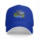 Black Baseball Cap With Cartoon Boys Crossing Stream Artwork