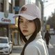 Black baseball cap with monster dinosaur eating pizza graphic