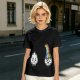 Oversized Olive T-Shirt With Sad Clouds And Rainbow Drip Graphic
