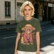 Olive T-Shirt With Monkey In Straw Hat Pirate Print