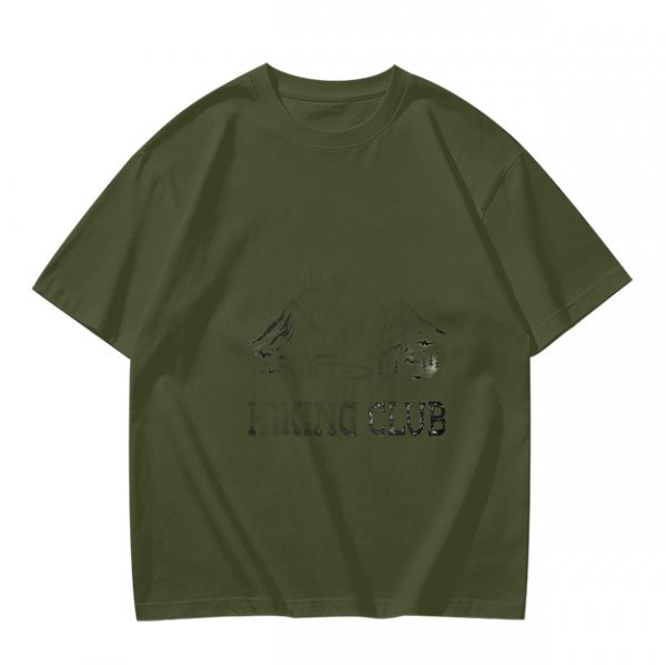 Olive Green Oversized T-Shirt With Subtle Graphic Print