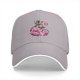 Black baseball cap with a bag of cute pink Kirby characters print