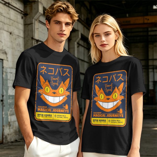 Magical Cat Bus Travel Agent Graphic T-Shirt Design