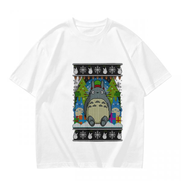 Totoro Christmas Ugly Sweater Style Graphic T-Shirt
