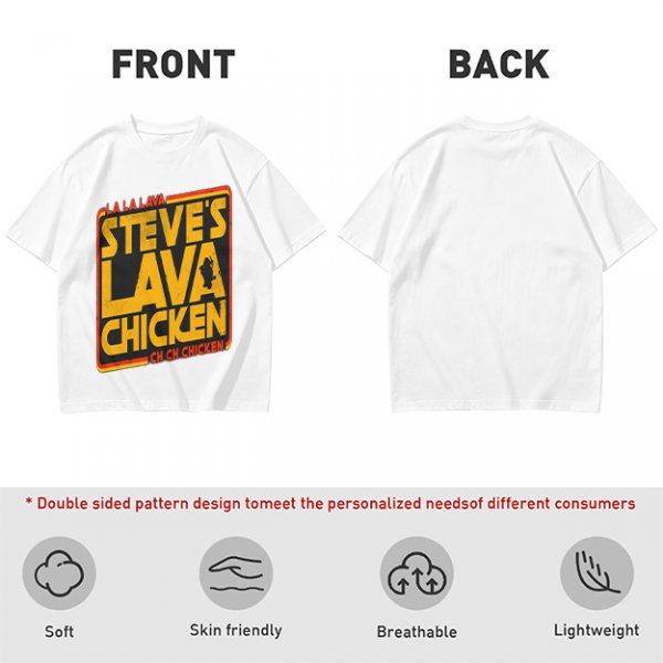Steve's Lava Chicken Graphic T-Shirt Print Design