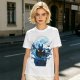 Olive T-Shirt Featuring Dragon Silhouette Under Full Moon