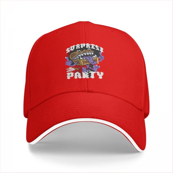 Surprise Party Monster Chest Graphic Black Baseball Cap