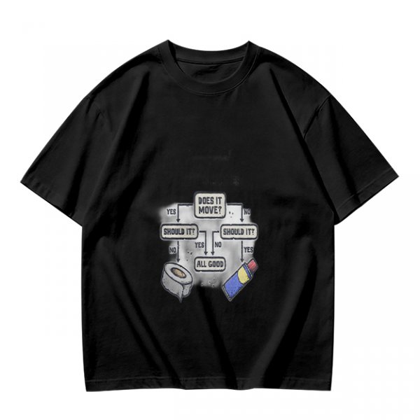 Funny duct tape and WD-40 flowchart graphic olive t-shirt