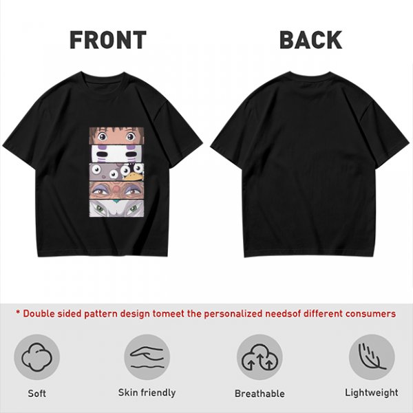 Spirited Away Character Eyes Graphic Olive T-Shirt