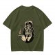 Olive T-shirt with Darth Vader holding a steaming coffee cup