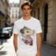Olive T-Shirt With Aggressive Opossum 'LIFE!' Graphic Print