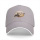 Black baseball cap with witch on broom silhouette against moon and birds