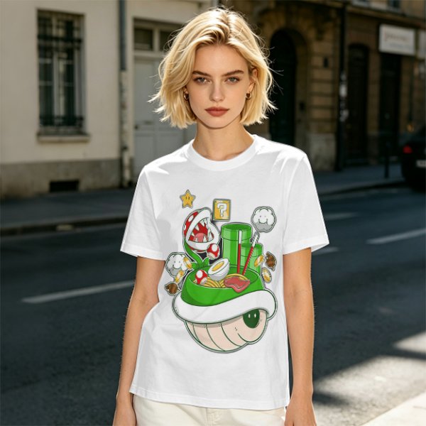 Super Mario Themed Ramen Graphic T-Shirt