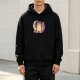 Black Hoodie With Cute Taco Dinosaur Graphic Print