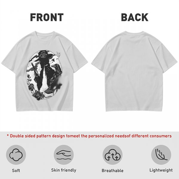 Olive T-Shirt With Western Gunslinger Crow And Roses Graphic