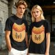 Olive T-Shirt With Cute Cartoon Hot Dog Graphic Print