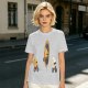 Olive T-Shirt With Cartoon Characters Riding Bikes Through Portal